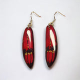 Red Falcon Antler Earrings