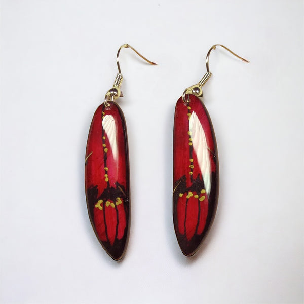 Red Falcon Antler Earrings