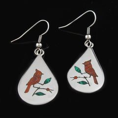 Zuni Red Bird Earrings