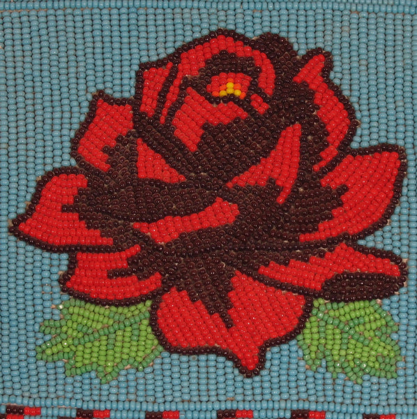 Native American Beaded Rose Checkbook Cover