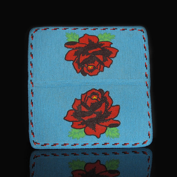 Native American Beaded Rose Checkbook Cover