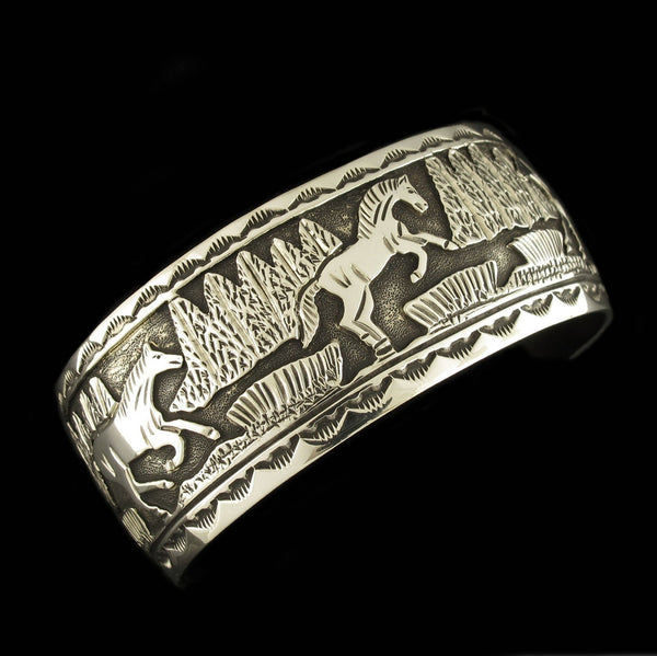 Horses Silver Bracelet