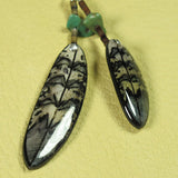 Double Falcon Feather Antler Earrings - Grey