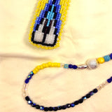 Large Beaded Cross Necklace Yellow