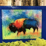 GP Originals - Watercolor Bison Rectangle Cutting Board Tempered Glass