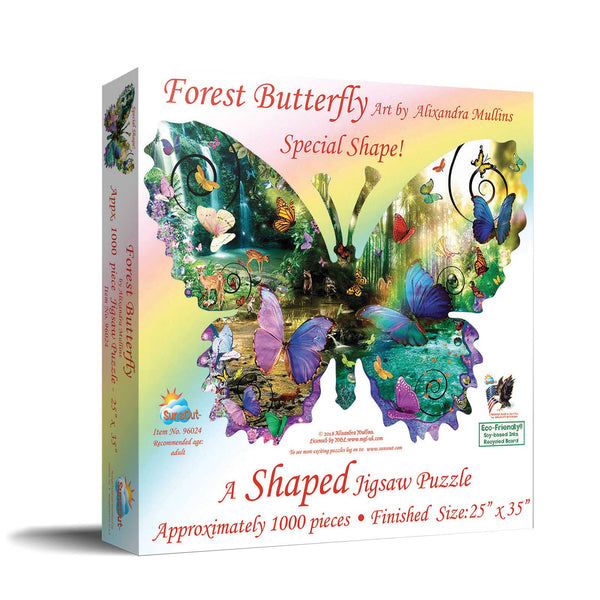 SunsOut - 5090 Forest Butterfly SHAPED Puzzle
