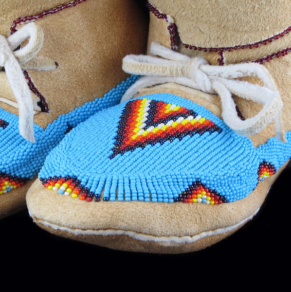 Turquoise Beaded Moccasins