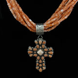 Pink Coral Cross Necklace