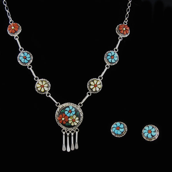 Zuni Floral Necklace Earring Set
