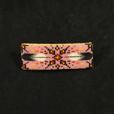 Pink Feather Beaded Barrette