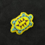 Yellow Beaded Turtle Pin