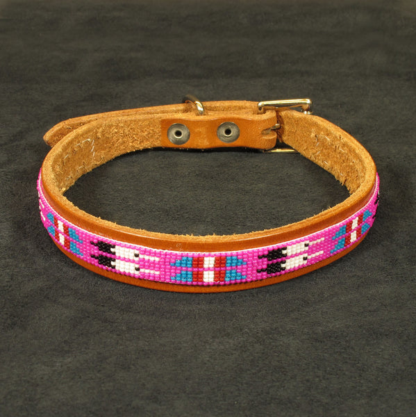 Pink Beaded Dog Collar