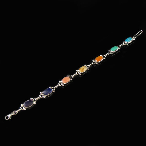 Multi Stone Link Bracelet