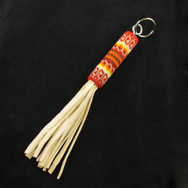 Red Beaded Keychain