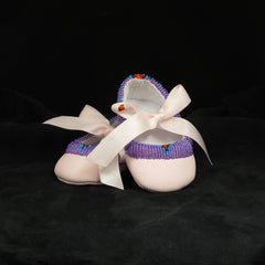 Pink Beaded Ballerina Slippers