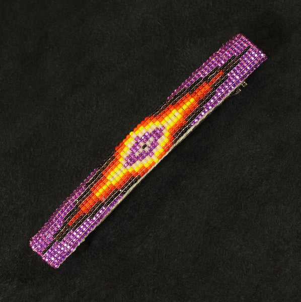 Purple Multi-Color Beaded Barrette