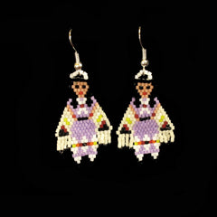 Lavender Shawl Dancer Beaded Earrings