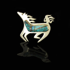 Native Turquoise Pony Pin