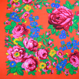 Rose Scarf Neon Orange 30"x30"