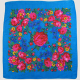 Rose Scarf Turquoise 30"x30"