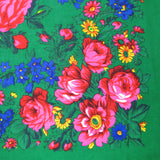 X-Large Rose Scarf Green 60"x60"