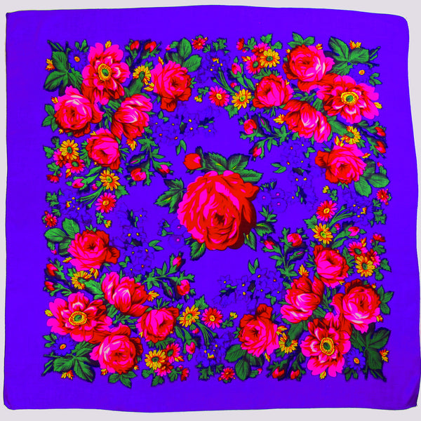 X-Large Rose Scarf Purple 60"x60"