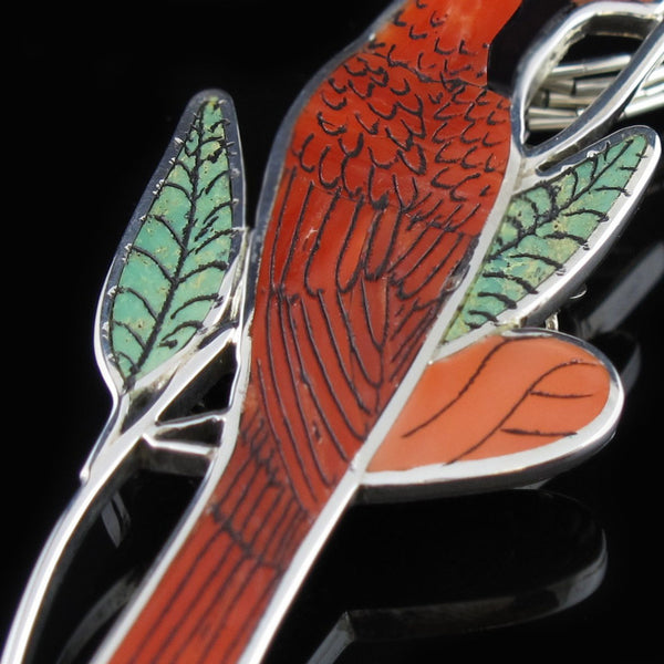 Zuni Cardinal Pin Pendant