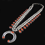 Squash Blossom Red Coral Necklace