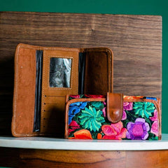 Lucia's Imports - Floral Leather Wallet