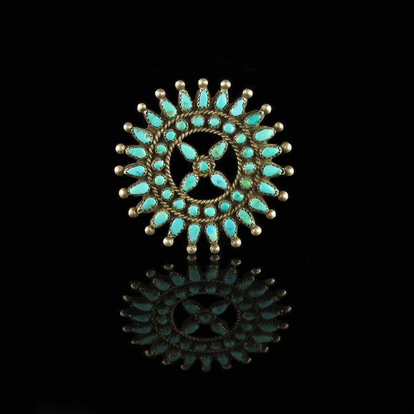 Vintage Hand Made Turquoise Pin