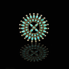 Vintage Hand Made Turquoise Pin