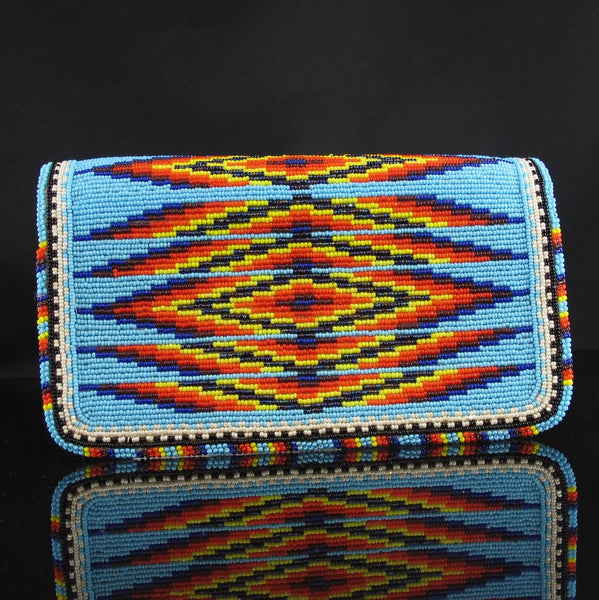 Beaded Feather Check Book Cover