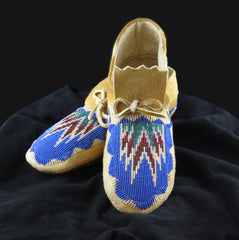 Geometric Blue Moccasins