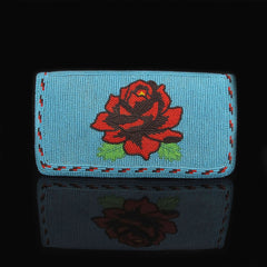 Native American Beaded Rose Checkbook Cover