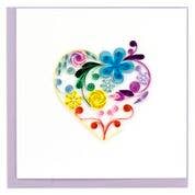 Quilling Card - Floral Rainbow Heart