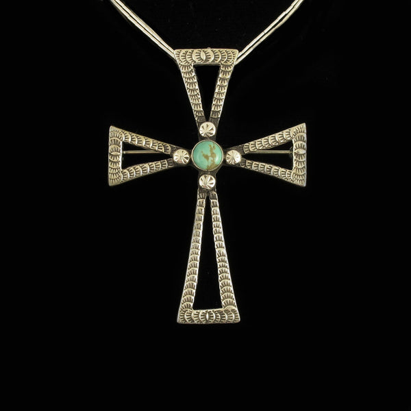 Turquoise Cross Pin Pendant