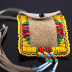 Yellow Beaded Pouch