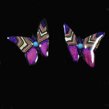Purple Butterfly Antler Earrings