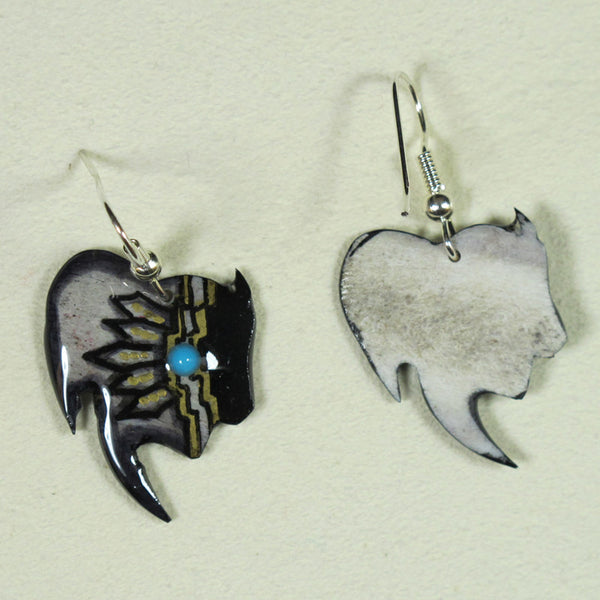 Buffalo Antler Earrings - Gray