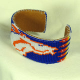 Broncos Beaded Bracelet Blue Native American