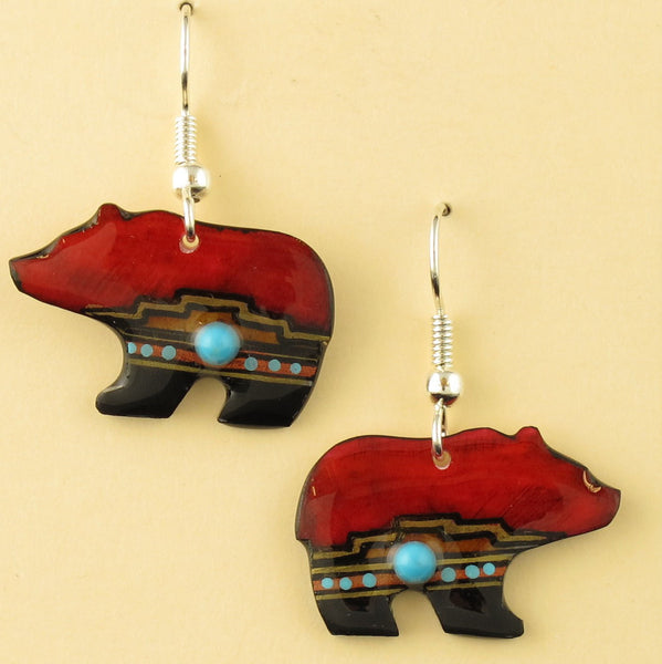 Red Walking Bear Earrings