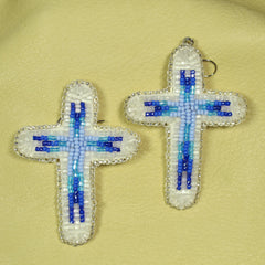 Large Beaded Cross Earrings