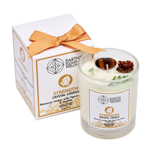 Earth's Elements - Earths Elements Strength Crystal Candle- Pack of 6