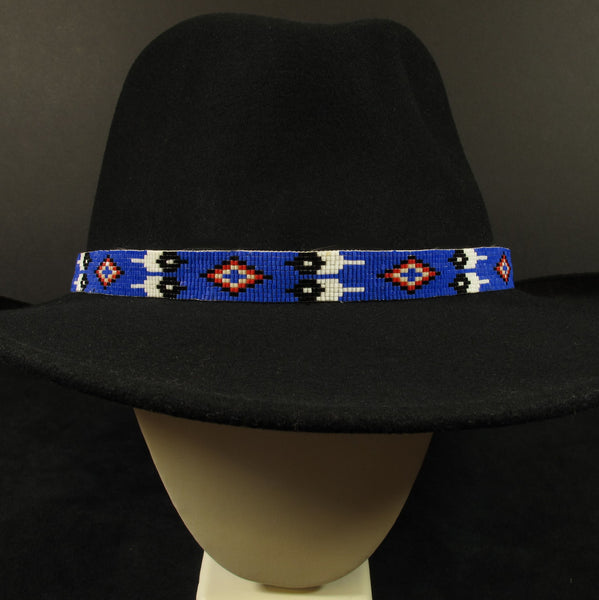 Blue Beade Hatband