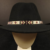 Pink And White Beaded Hatband