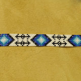 Blue And White Beaeded Hatband
