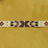 Pink And White Beaded Hatband