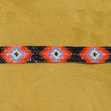 Black And Pink Beaded Hatband