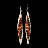 Double Pyramid Earrings - White - Native Made