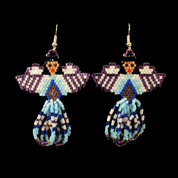 Purple Angel Beaded Earrings